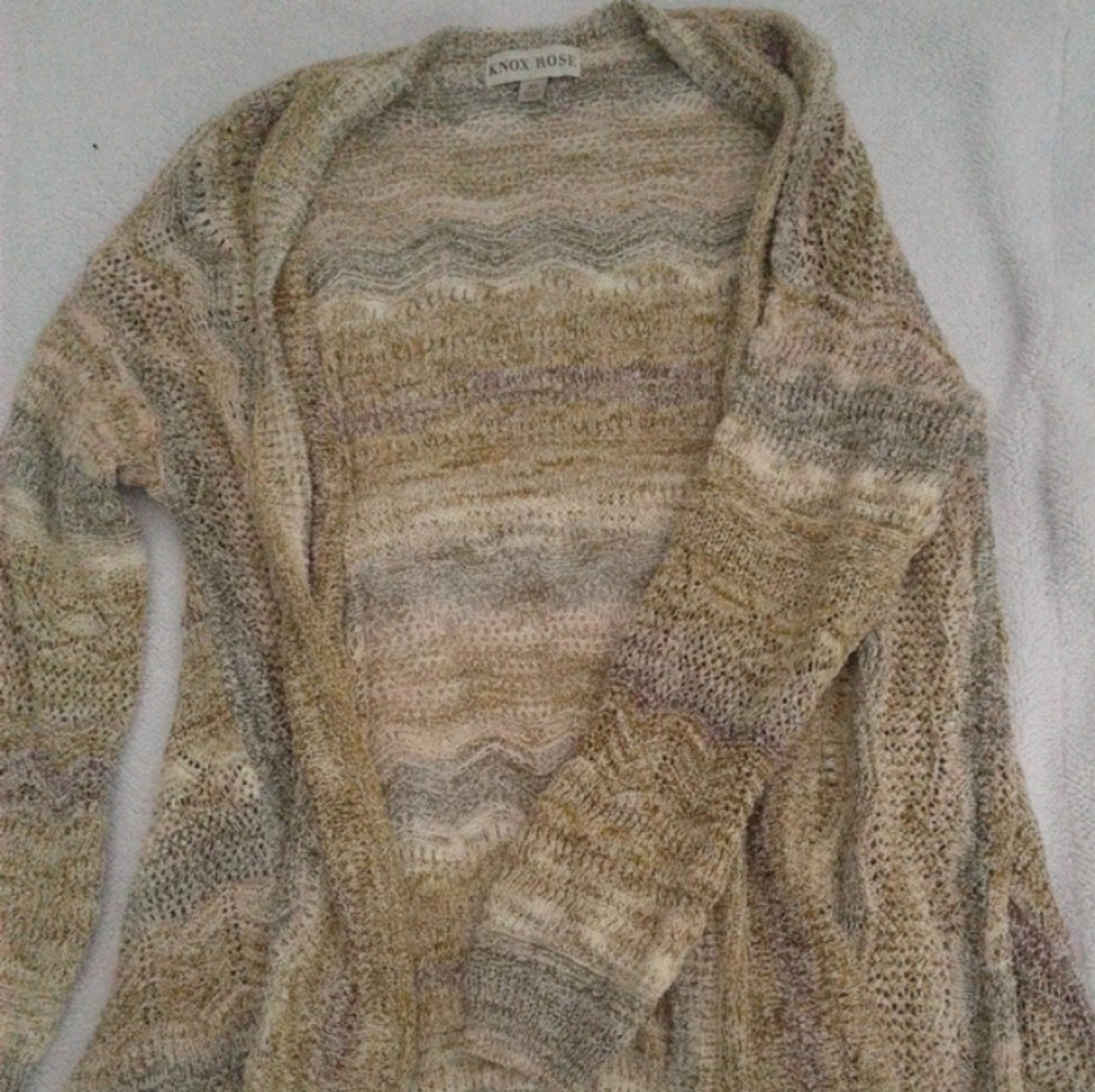 Knox Rose Neutral Waterfall Cardigan